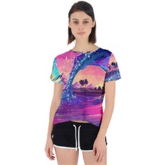 Retro Wave Ocean Open Back Sport Tee by Semog4