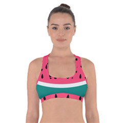 Watermelon Fruit Pattern Cross Back Sports Bra by Semog4