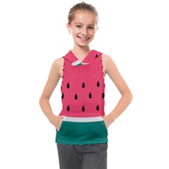 Watermelon Fruit Pattern Kids  Sleeveless Hoodie by Semog4