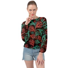 Flower Patterns Ornament Pattern Banded Bottom Chiffon Top by Semog4