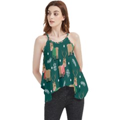 Cute Christmas Pattern Doodle Flowy Camisole Tank Top by Semog4