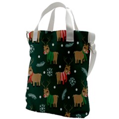 Cute Christmas Pattern Doodle Canvas Messenger Bag by Semog4