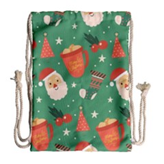 Colorful Funny Christmas Pattern Drawstring Bag (large) by Semog4