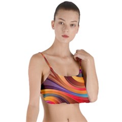 Abstract Colorful Background Wavy Layered Top Bikini Top  by Semog4