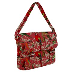 Vintage Tropical Birds Pattern In Pink Buckle Messenger Bag by CCBoutique