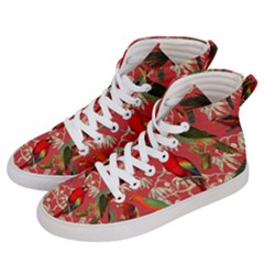 Vintage Tropical Birds Pattern In Pink Women s Hi-top Skate Sneakers by CCBoutique