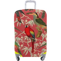 Vintage Tropical Birds Pattern In Pink Luggage Cover (large) by CCBoutique