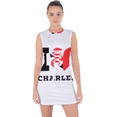 I Love Charles  Lace Up Front Bodycon Dress by ilovewhateva