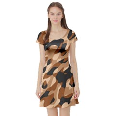 Abstract Camouflage Pattern Short Sleeve Skater Dress by Jack14