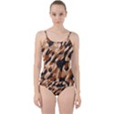 Abstract Camouflage Pattern Cut Out Top Tankini Set View1