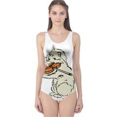 Cat Playing The Violin Art One Piece Swimsuit by oldshool