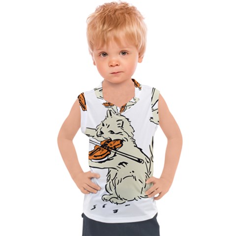 Cat Playing The Violin Art Kids  Sport Tank Top by oldshool