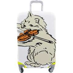 Cat Playing The Violin Art Luggage Cover (large) by oldshool