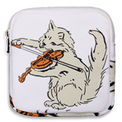 Cat Playing The Violin Art Mini Square Pouch by oldshool