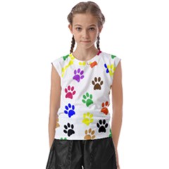 Pawprints-paw-prints-paw-animal Kids  Raglan Cap Sleeve Tee by Semog4