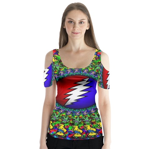 Grateful Dead Butterfly Sleeve Cutout Tee  by Semog4