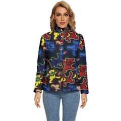 Grateful Dead Pattern Women s Puffer Bubble Jacket Coat by Semog4