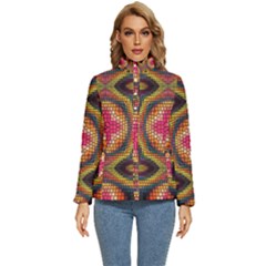 Kaleidoscope Art Pattern Ornament Women s Puffer Bubble Jacket Coat by Semog4