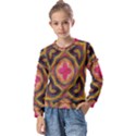 Kaleidoscope Art Pattern Ornament Kids  Long Sleeve Tee with Frill  View1