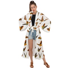 Butterfly Butterflies Insect Swarm Maxi Kimono by Salman4z