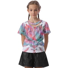 Lotus Feathers Boho Watercolor Kids  Front Cut Tee by Salman4z