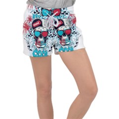 That Cool Graffiti Skull Women s Velour Lounge Shorts by Salman4z