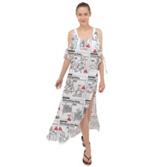 White Printer Paper With Text Overlay Humor Dark Humor Infographics Maxi Chiffon Cover Up Dress by Salman4z