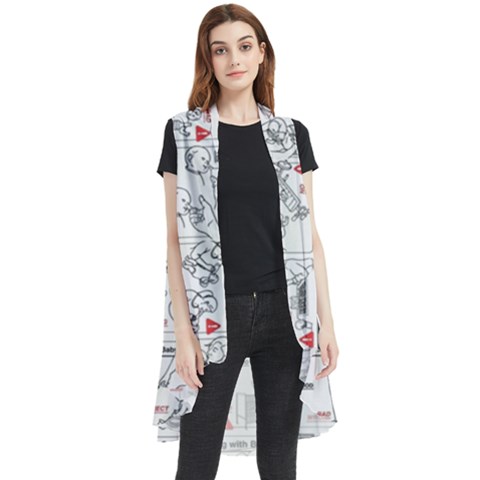 White Printer Paper With Text Overlay Humor Dark Humor Infographics Sleeveless Chiffon Waistcoat Shirt by Salman4z