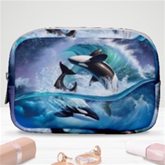 Orca Wave Water Underwater Make Up Pouch (small) by Salman4z