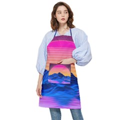 Sun Ultra Artistic 3d Illustration Sunset Pocket Apron by Salman4z