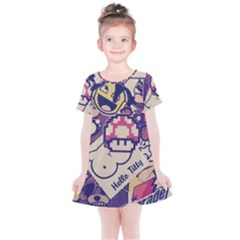 Retro Cartoon Hello Titty Parody Kids  Simple Cotton Dress by Salman4z