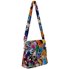 Cartoon Explosion Cartoon Characters Funny Zipper Messenger Bag by Salman4z