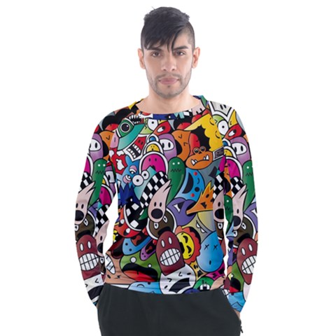 Cartoon Explosion Cartoon Characters Funny Men s Long Sleeve Raglan Tee by Salman4z