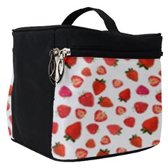 Watercolor Strawberry Make Up Travel Bag (small) by SychEva