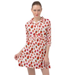 Watercolor Strawberry Mini Skater Shirt Dress by SychEva