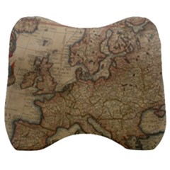 Vintage Europe Map Velour Head Support Cushion by Sudheng