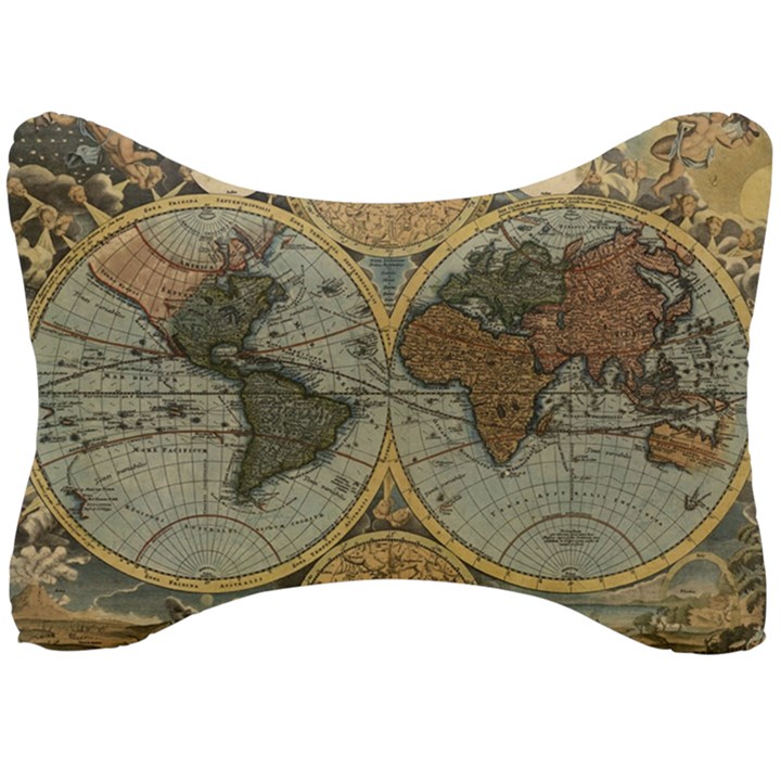 Vintage World Map Seat Head Rest Cushion