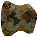 Vintage World Map Velour Head Support Cushion View3