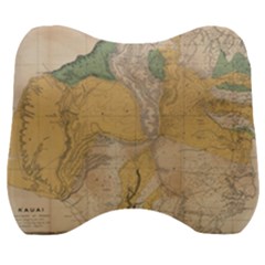 Vintage World Map Physical Geography Velour Head Support Cushion by Sudheng