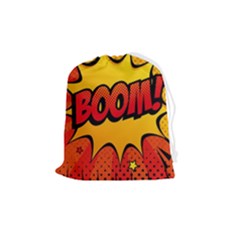 Explosion Boom Pop Art Style Drawstring Pouch (medium) by Sudheng