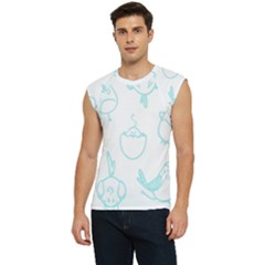 Birds Seamless Pattern Blue Men s Raglan Cap Sleeve Tee by ConteMonfrey