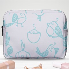 Birds Seamless Pattern Blue Make Up Pouch (large) by ConteMonfrey