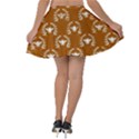 Brown Golden Bees Velvet Skater Skirt View2