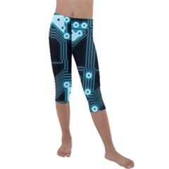 A Completely Seamless Background Design Circuitry Kids  Lightweight Velour Capri Leggings  by Amaryn4rt