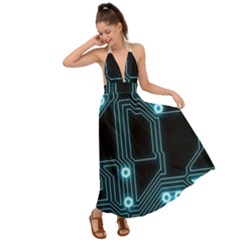 A Completely Seamless Background Design Circuitry Backless Maxi Beach Dress by Amaryn4rt