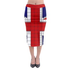 Union Jack Flag Uk Patriotic Midi Pencil Skirt by Celenk