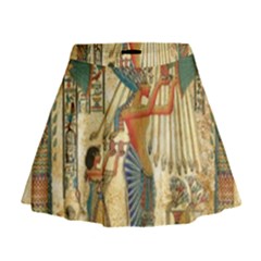 Egyptian Man Sun God Ra Amun Mini Flare Skirt by Celenk