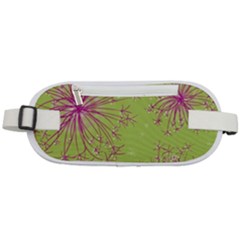 Dandelion Flower Background Nature Flora Drawing Rounded Waist Pouch by Uceng