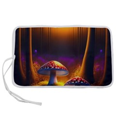 Ai Generated Mushrooms Wallpaper Pen Storage Case (s) by Uceng