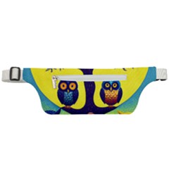 Owl Animal Cartoon Drawing Tree Nature Landscape Active Waist Bag by Uceng